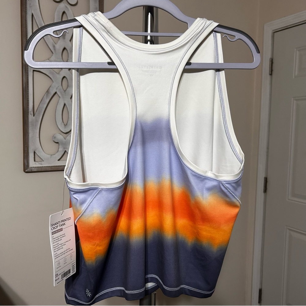Athleta 1X Shanti Printed Crop Tank Purple Orange Gray - Picture 2 of 7